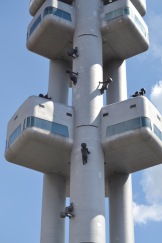 Creepy babies climbing a tower...